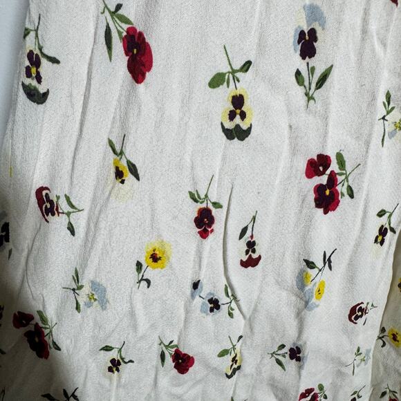 Gap x DOEN Midi Dress Women 4 Cream Floral Feminine Tradwife Cottagecore Peasant - Picture 13 of 13